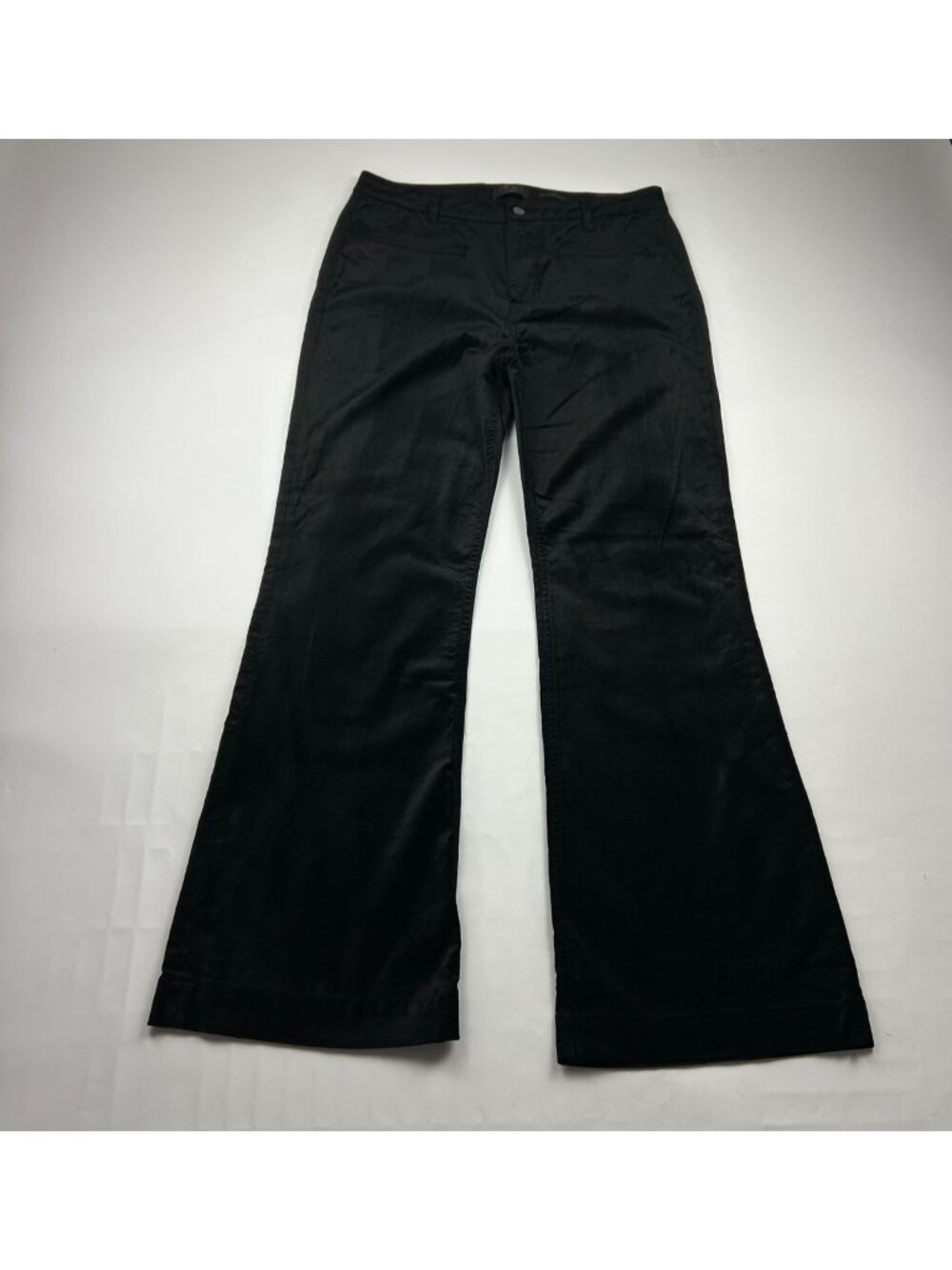 7 For All Mankind Jen7 Black Velvet Wide Leg Trouser Pant 12